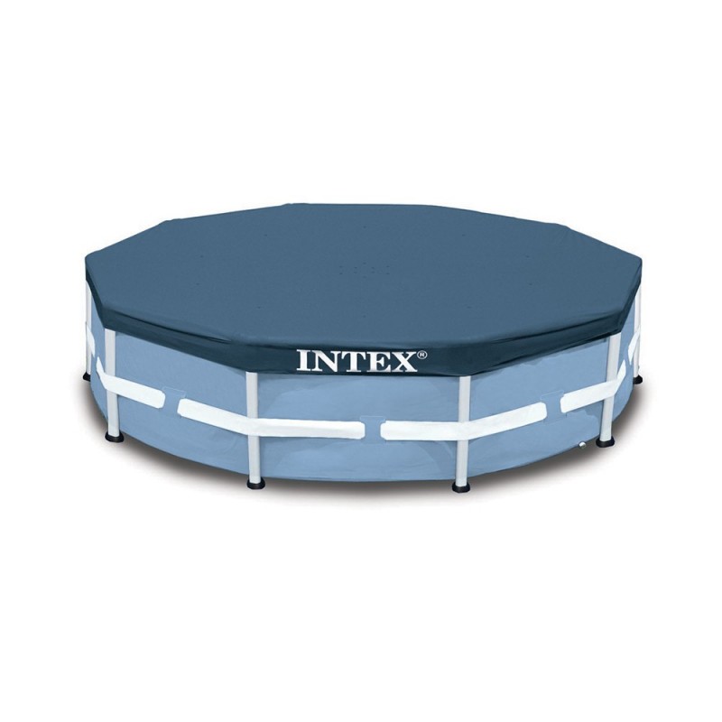 Intex Bâche Protection  Intex  Couverture Pour Piscine Tubulaire Ronde  Hivernage Bleu 