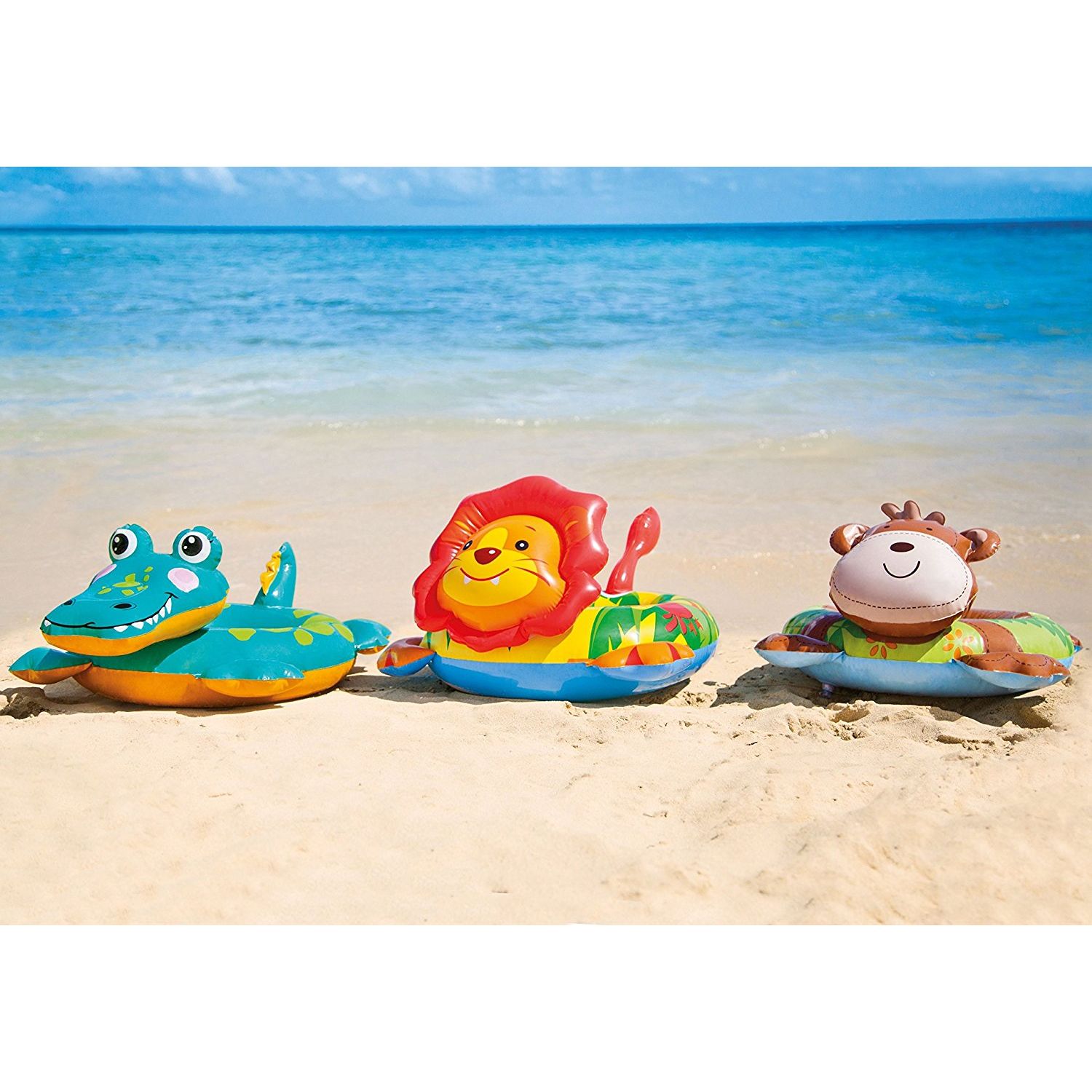 Intex - Bouée Géante Aloha Pour Jeu D'Eau Et Plage - Diamètre 91 Cm - Design Pneu - Pour Piscine, Mer Ou Lac