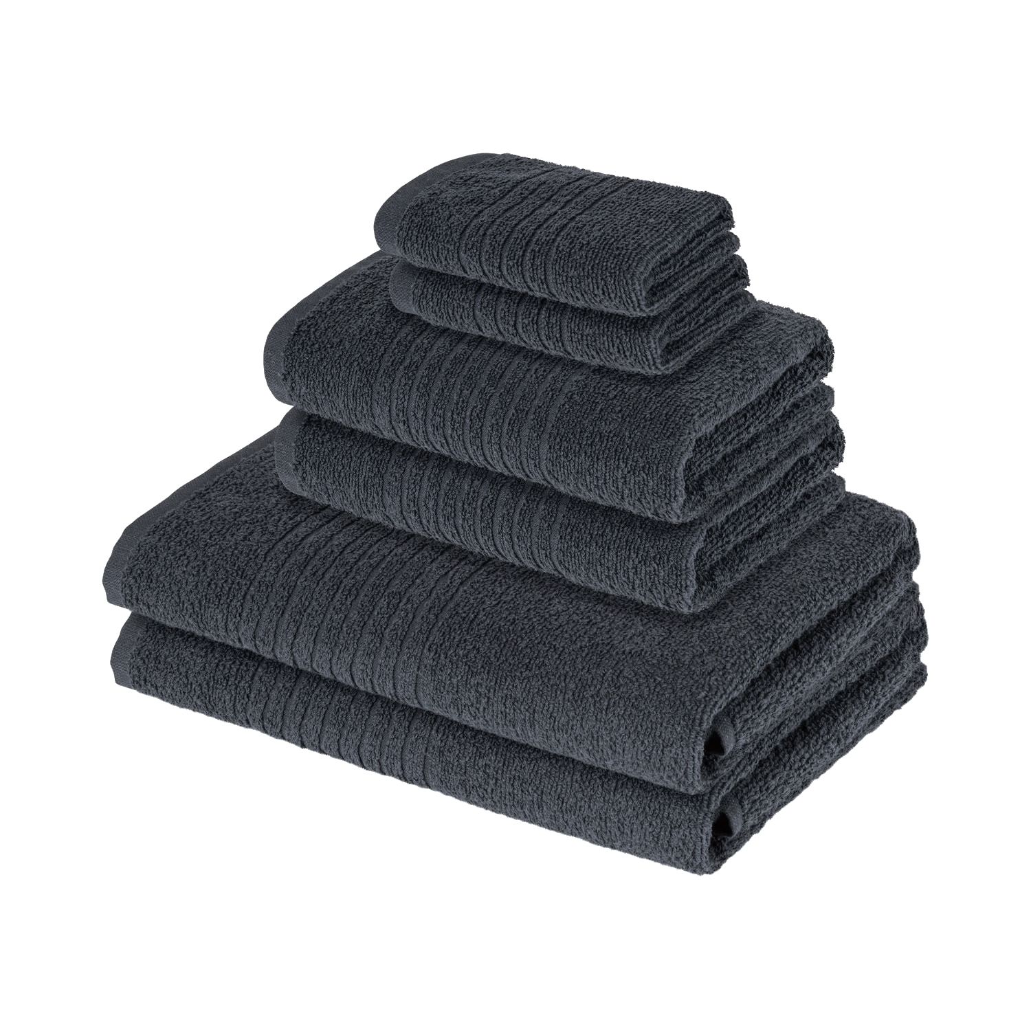 Set De 6 Serviettes De Toilette ZOLLNER - Coton 500 G/m², 50x100 Cm, Gris, Certifié Oeko-Tex - 5